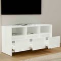 vidaXL TV skrinka lesklá biela 102x37,5x52,5 cm drevotrieska