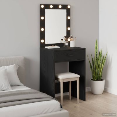 vidaXL Toaletný stolík Čierny dub 50 x 41 x 135 cm Kompozitné drevo
