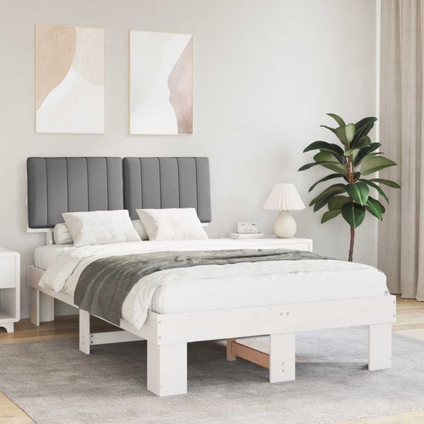 vidaXL Rám postele s čalúneným čelom Svetlosivá 120 x 190 cm