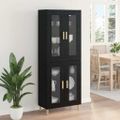 vidaXL Highboard Čierny dub 69,5 x 34 x 180 cm Kompozitné drevo