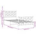 vidaXL Kovový rám postele s čelom a podnožkou čierny 90x200 cm