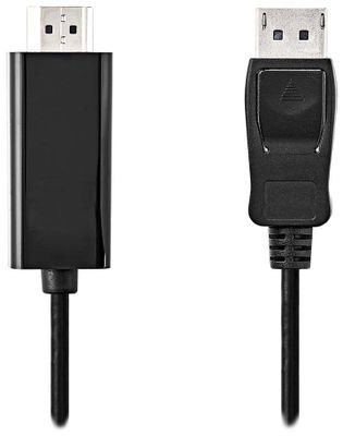 Nedis CCGL37100BK20 - DisplayPort – HDMI Adaptér | DisplayPort Zástrčka - HDMI Zástrčka | Čierna Kábel, zástrčka DisplayPort, zástrčka HDMI, čierny, 2m