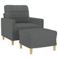 vidaXL Kreslo s podnožkou tmavosivé 60 cm látkové