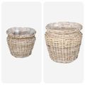 vidaXL Kvetinový košík s úložiskom GENDT 2 ks Prírodná sivá Kubu ratan