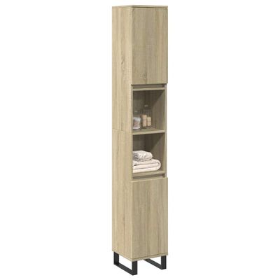 vidaXL Skrinka do kúpeľne dub sonoma 30x30x190 cm spracované drevo