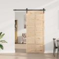 vidaXL Posuvné dvere 80 x 208 cm Borovicový masív Prírodná