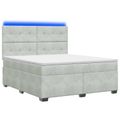 vidaXL Posteľ boxspring s matracom Svetlosivá 160 x 200 cm Zamat