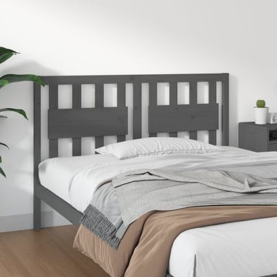 vidaXL Čelo postele sivé 145,5x4x100 cm masívna borovica