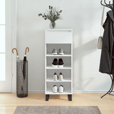 vidaXL Botník biely 40x36x105 cm spracované drevo