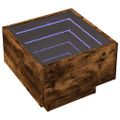 vidaXL Nočný stolík s nekonečnými LED dymový dub 40x40x30 cm