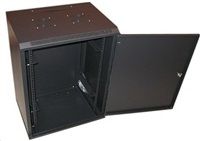 XtendLan 19" nástěnný rozvaděč 12U 600x450, nosnost 60kg, plné dveře, svařený, proti vykradení,černý