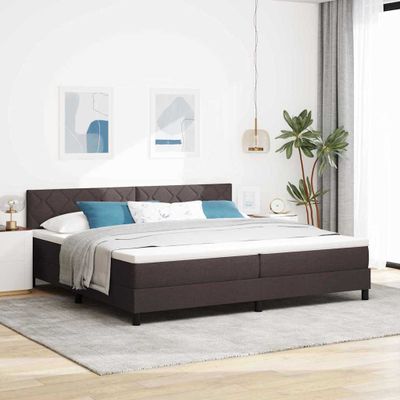 vidaXL Posteľ s pružinovým rámom s LED Tmavohnedá 200 x 200 cm látka
