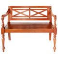 vidaXL Lavička Batavia 98 cm, mahagónový masív, tmavohnedá