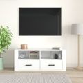 vidaXL TV skrinka lesklá biela 100x35x40 cm spracované drevo