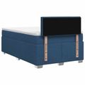 vidaXL Posteľ s boxspringom a matracom a LED Modrá 120 x 200 cm Látka