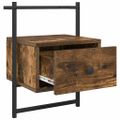 vidaXL Nočné skrinky nástenné 2 ks dymový dub 35x30x51cm kompoz. drevo