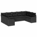 vidaXL Súprava záhradných pohoviek 9 ks Čierna polyratan