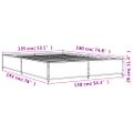 vidaXL Posteľný rám sivý sonoma 135x190 cm kompozitné drevo a kov