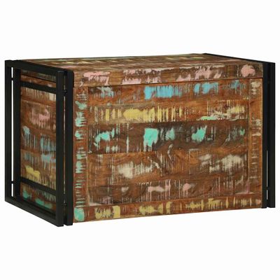vidaXL Úložná krabica Hnedá a čierna 80 x 50 x 50 cm recyklované drevo