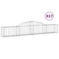 vidaXL Oblúkový gabiónový kôš 17 ks 300x30x40/60 cm pozinkované železo