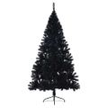 vidaXL Umelý predsvietený vianočný stromček Čierna 210 cm PVC