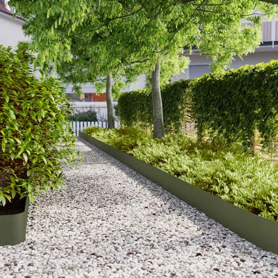 vidaXL Obrubník trávnika 10 ks 20 x 103 cm Olivovo zelená