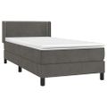 vidaXL Posteľný rám boxspring s matracom tmavosivý 80x200 cm zamat