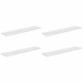 vidaXL Plávajúce nástenné police 4ks, lesklé biele 120x23,5x3,8cm, MDF