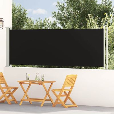 vidaXL Zaťahovacia bočná markíza na terasu 117x614 cm čierna