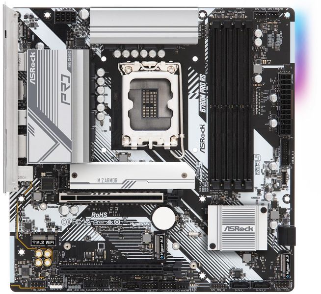 ASRock B760M Pro RS / Intel B760 / LGA1700 / 4x DDR5 DIMM / 3x M.2 / HDMI / DP / USB-C / mATX základná doska, Intel B760, LGA1700, 4× DDR5 DIMM (max. 192GB), 3× M.2, HDMI, DisplayPort, USB-C, mATX