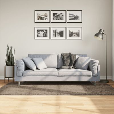 vidaXL Koberec ISTAN vysoký vlas lesklý vzhľad sivý 100x200 cm