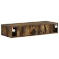 vidaXL Nástenný bočný stôl Dymový dub 87,5 x 34,5 x 17 cm