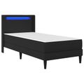 vidaXL Rám postele s LED pásikmi Čierna 90 x 190 cm Umelá koža