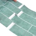 vidaXL Subway dlažba 50 ks Šedá zelená 29 x 21 cm Polyuretán a PET