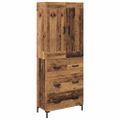 vidaXL Highboard 2 ks Staré drevo 69,5 x 34 x 180 cm Kompozitné drevo
