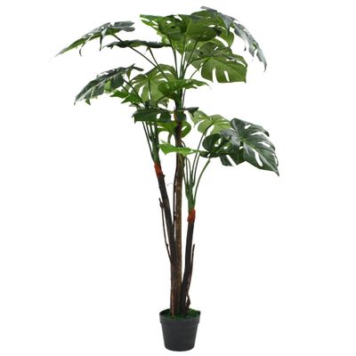vidaXL Umelá rastlina monstera s kvetináčom, 130 cm, zelená