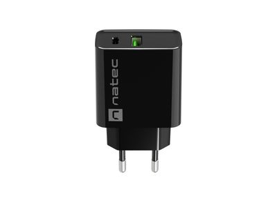Univerzálna nabíjačka Natec RIBERA 20W 1X USB-A + 1X USB-C, čierna