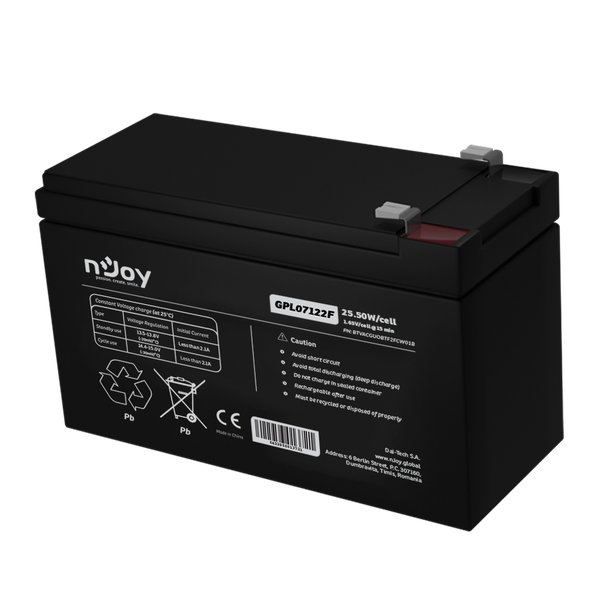 nJoy - batéria GPL07122F 12V/7Ah, F2 (T2) Faston 250, long life