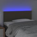 vidaXL Čelo postele s LED sivohnedé 100x5x78/88 cm látka
