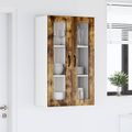 vidaXL Nástenný sklenený kabinet LUCCA Dymový dub 60 x 31 x 100 cm