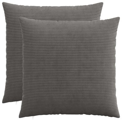 vidaXL Poťah na podložku 2 pcs HEERLEN Tmavosivá 80 x 80 cm manšestr