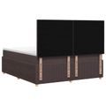 vidaXL LED boxspring posteľ s matracom Tmavohnedá 140 x 200 cm Látka