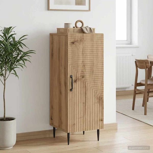vidaXL Servírovacia skriňa Dub artisan 33 x 34,5 x 89,5 cm