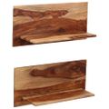 vidaXL Nástenné police 2 ks 58x26x20 cm masívne akáciaové drevo