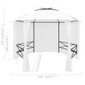 vidaXL Záhradný prístrešok so závesmi 360x312x265 cm, biely 180 g/m²