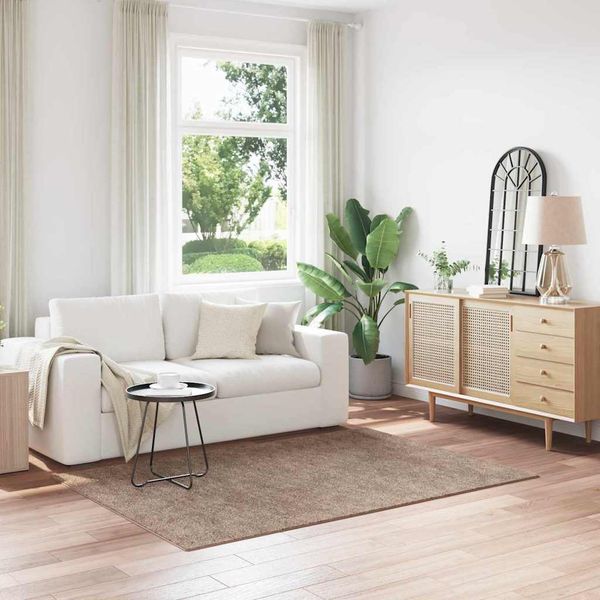 vidaXL Protišmykový Shaggy Koberec Hnedá 140 x 200 cm PP