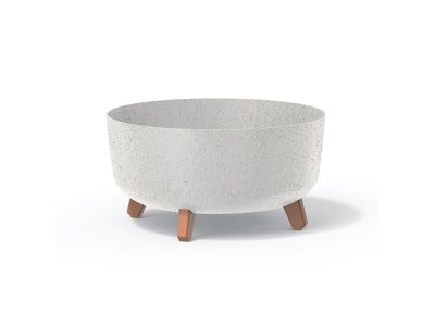 Kvetináč GRACIA LOW ECO WOOD biely 38cm