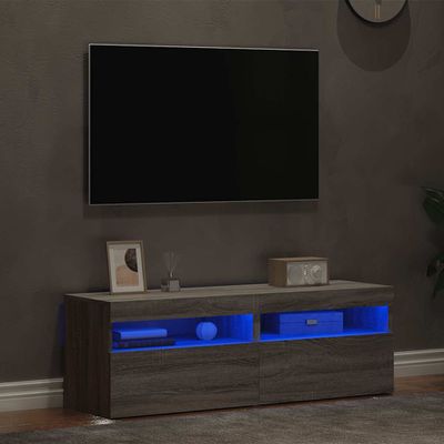 vidaXL TV skrinky 2 ks s LED, sivý dub sonoma 60x35x40 cm