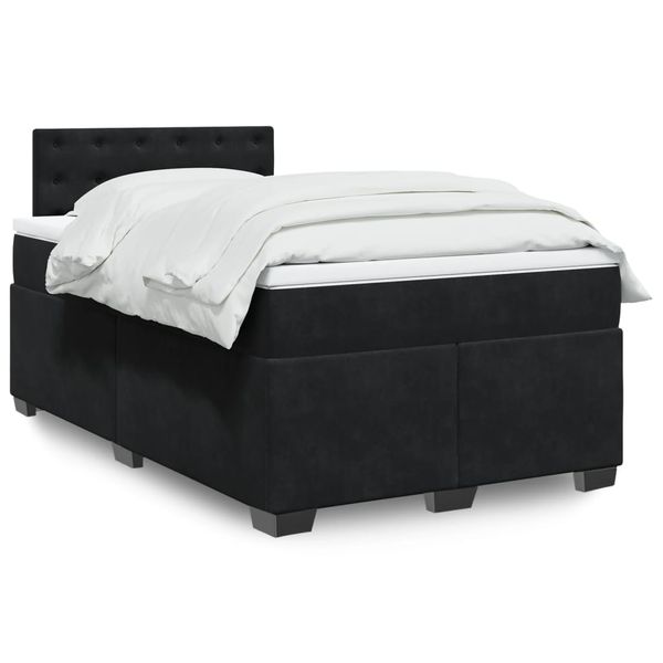 vidaXL Boxspring posteľ s matracom čierna 120x190 cm zamat