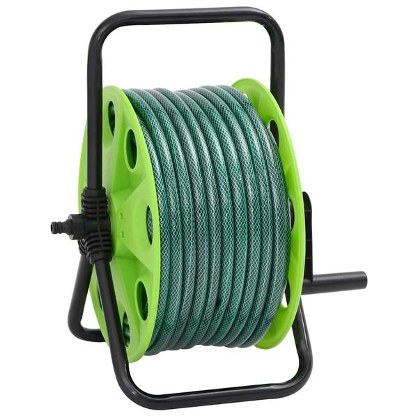 vidaXL Voľne stojaci zelený hadicový bubon sada koncoviek 0,5" 20m PVC
